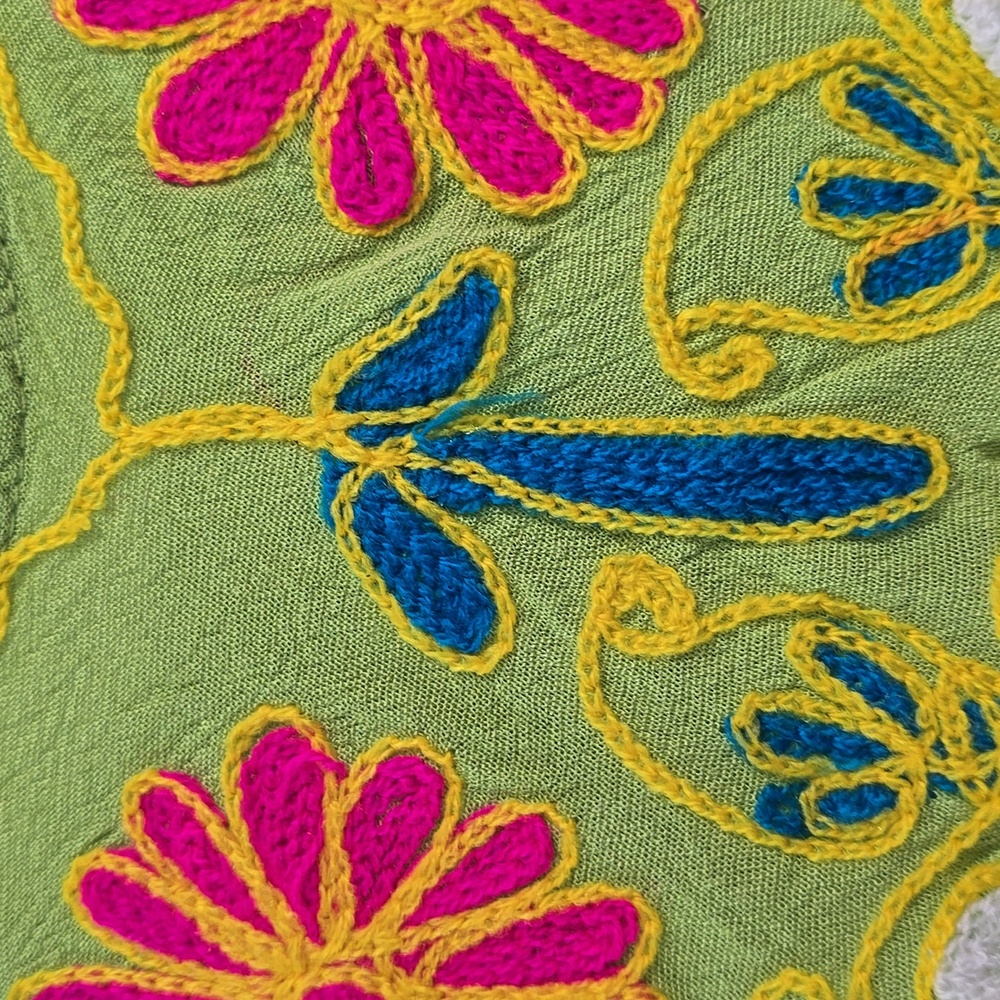 Piel Green Sleeveless Dress with Floral Embroidery - Picture 10 of 13